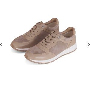 Beige sneakers , leather sport shoes